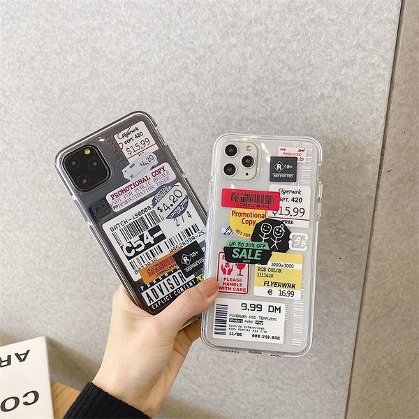 

good quality cute phone cover for iphone xs x max xr 11 pro max 7 8 plus nice two color edge lable ins letter clear candy tpu soft funda