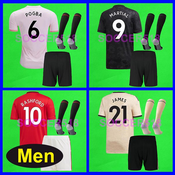 

team order size manchester rashford james martial lingard united pogba utd football shirts uniform soccer jerseys kits sets enfants, Black;yellow