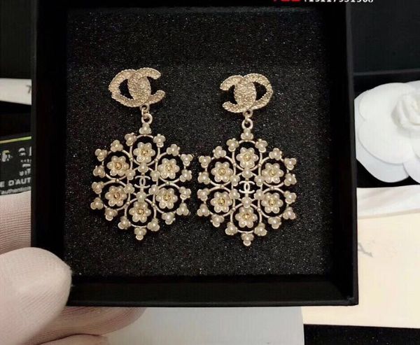 

Fa hion de igner jewelry earring women wedding earring white pearl big earing flower earring, Silver