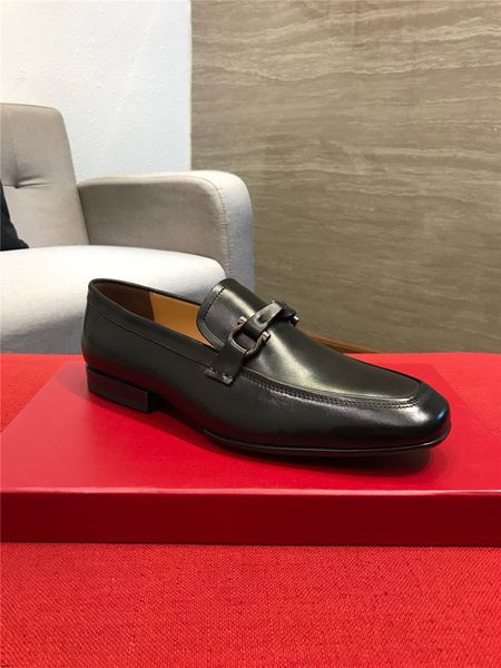 

19ss luxury classic mens brogue oxfords dress shoes genuine cow leather brown pointed toe lace up male formal footwear wedding party, Black