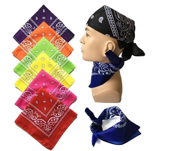 

54*54cm polyester novelty double sided print paisley bandanas cowboy bandana handkerchiefs paisley print head wrap scarf gd302, Blue;gray
