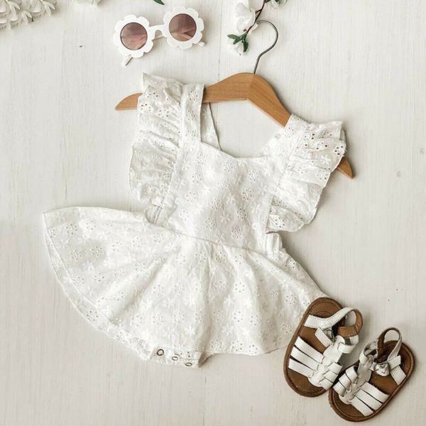 

jumpsuits 0-24m born baby girl clothes solid color ruffles sleeve flower romper headband 2pcs outfits cotton summer set, Blue