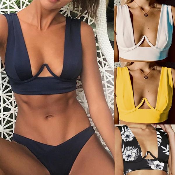 

костюм женских купальников женщины конструктор solid color sexy купальники собранный глубокий v-образный вырез бикини способ высокого качест, White;black