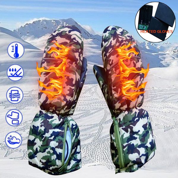 

winter cold heat camouflage gloves outdoor electric warm ski thick gloves