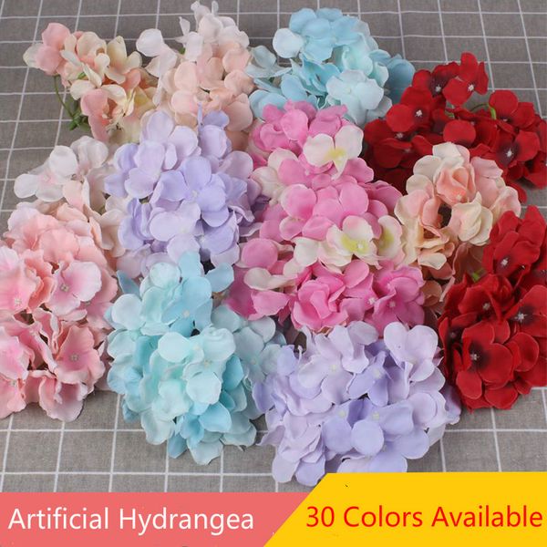 

50 pcs/lot 15cm large hydrangea silk flowers heads for wedding party home decoration diy baby wreath bride garland fake flowers