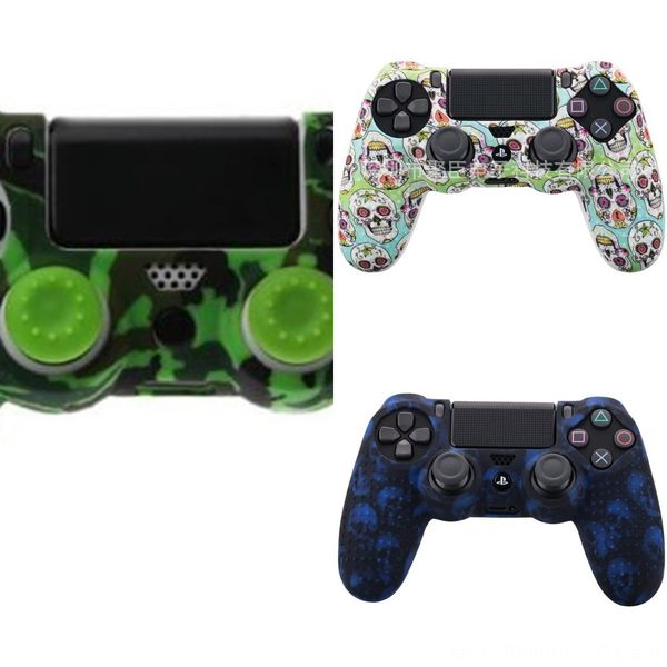 

mmfby новейший контроллер синий красный мягкий силиконовый резиновый гель кожа нескользящая крышка ps4 для корпуса черный