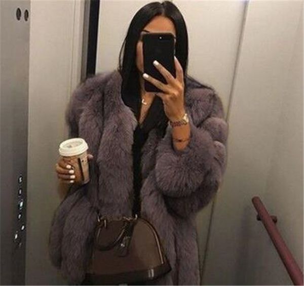 

luxury womens designer coats fashion faux fur long sleeve thick warm coats winter plus size womens outerwear, Black
