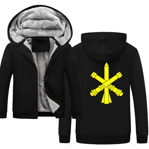 

funny missile forces and artillery winter thickened warm hoodies men casual hooded warm sweatshirts male thicken, Black