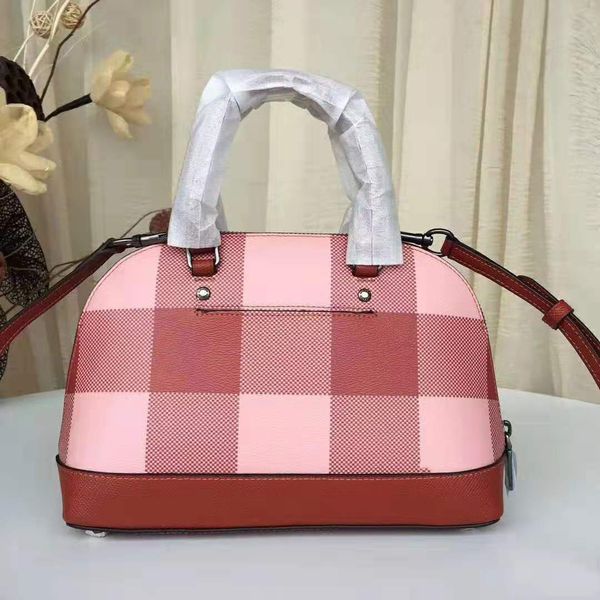 

designer women check handbag classic lady cross-body bag classic red hang bag party shopping colorful bags rivets zipper cow