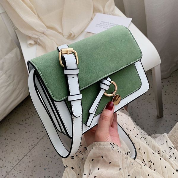 

scrub leather crossbody bags for women 2019 contrast color shoulder messenger bag mini fall handbags and purses