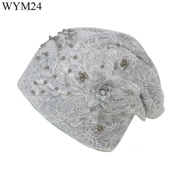 

hats lace pearl set head cap pure cotton cap nothing eaves hats, Blue;gray