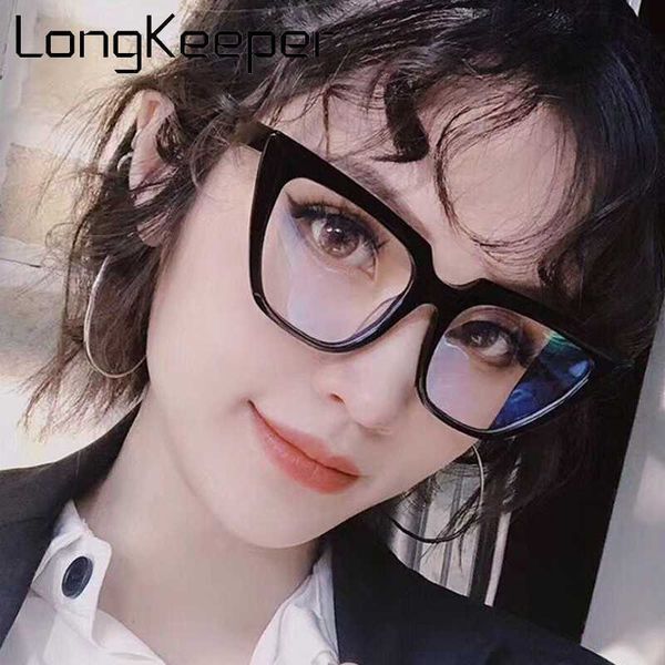 

2020 fashion cat eye glasses frame women anti-blue light eyeglasses ladies black clear lens computer spectacles, White;black