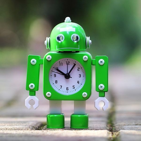 

originality cartoon robot alarm clock lovely children desk clock christmas gift student new year pendulum jewelry