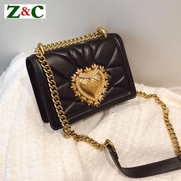 

ladies metal love heart pattern chain shoulder crossbody bags women leather handbags clutch evening bags