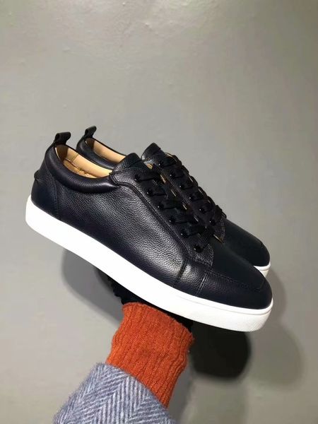 

designer sneakers red bottom low cut spikes flats shoes for men women leather sneakers casual shoes with dust bag 35-46, Black