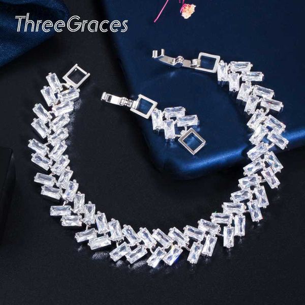 

threegraces new brilliant cubic zirconia white gold color stone leaf shape bracelets bangle jewelry bridal wedding gift br119, Golden;silver