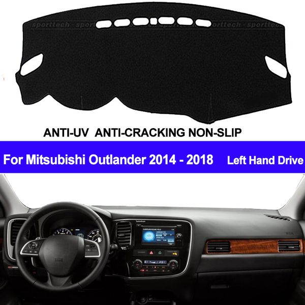 

taijs car dashboard cover dash mat dash board pad carpet dashmat anti-uv for mitsubishi outlander 2014 2015 2016 2017 2018