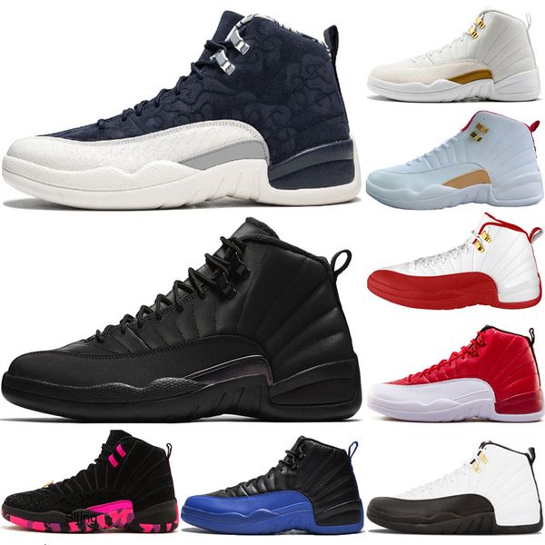 

new arrive 12s prm winterized men basketball shoes mens dark grey bulls gym red fiba the master playoffs gym red sports sneakers