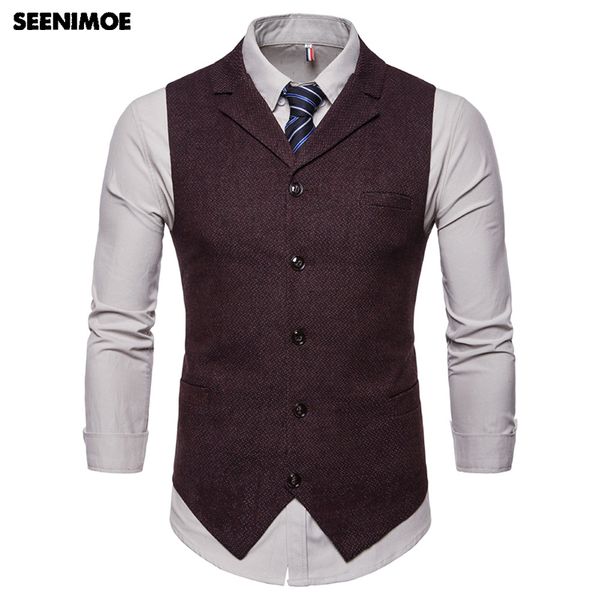 

seenimoe mens stripe plaid formal blazer vests casual single breasted v-neck fashion m-4xl male england style casual vests, Black;white