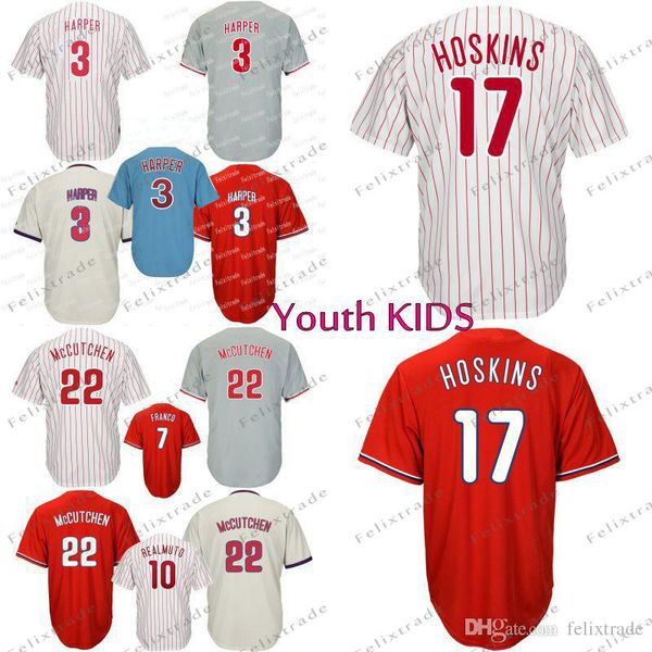 

Youth KIDS Philadelphia Jersey 3 Bryce Harper 49Arrieta Andrew 22 McCutchen Rhys Hoskins Aaron Nola Odubel Herrera Hernandez J.T. Realmuto