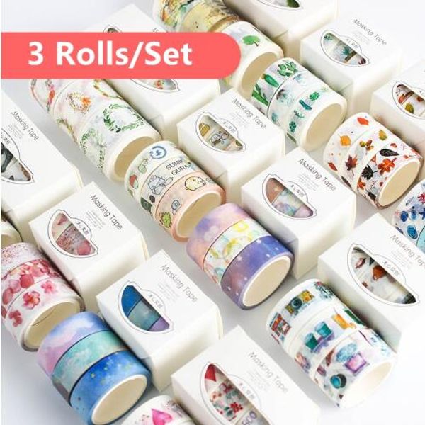 

3 rolls/pack washi masking tape set petal animal flower paper masking tapes japanese washi tape diy scrapbooking sticker wall art tapes