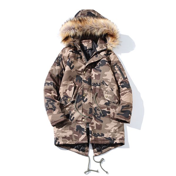 

new mens winter jackets and coats camouflage in the long coat jacket fashion plus fat large size 5xl cotton jacket, Black