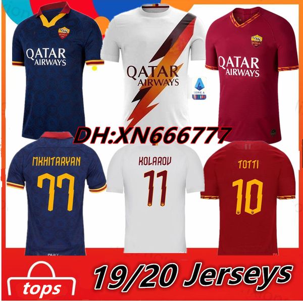 

thailand as maillot de foot roma soccer jersey dzeko zaniolo rome 2019 2020 totti third jerseys 19 20 football kit shirt, Black;yellow