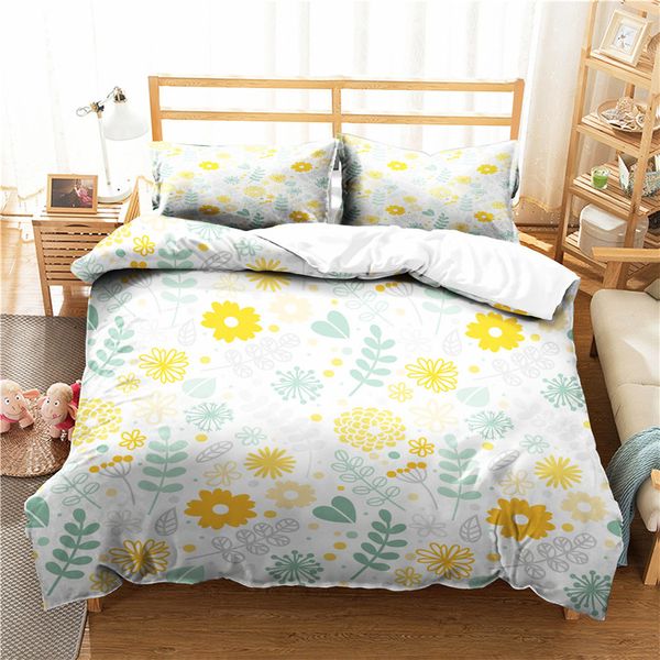 

a bedding set 3d printed duvet cover bed set flowers plant home textiles for adults bedclothes with pillowcase #xh23
