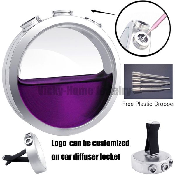 

silver 41*42.5mm glass car diffuser locket 316 stainless steel car aroma locket essential oil car diffuser lockets