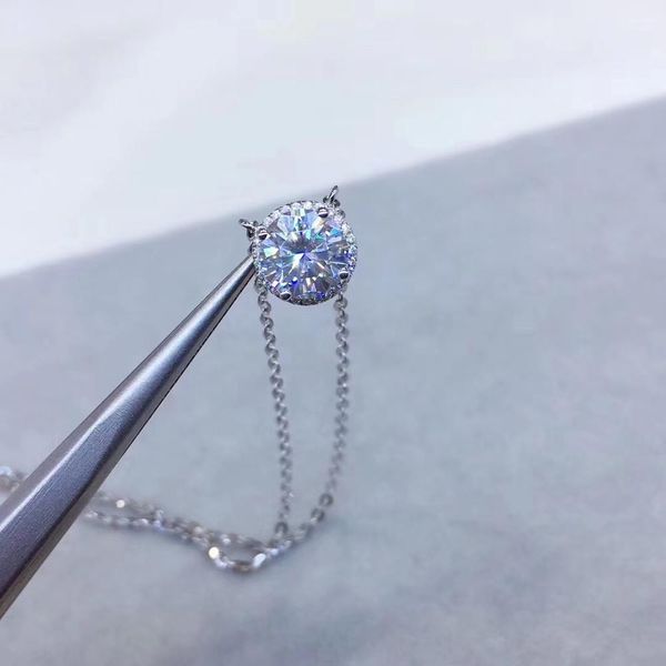 

poetry of jew store round silver moissanite pendants 1ct d vvs luxury moissanite weding pendants for women
