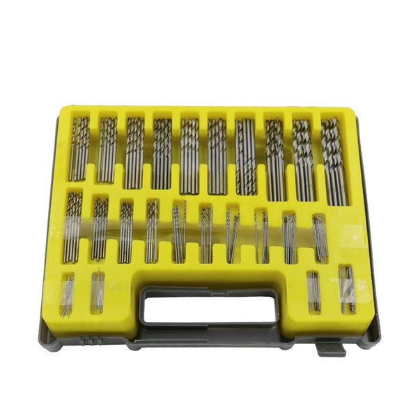 

150pcs 0.4-3.2mm drill bit set small precision with carry case plastic box mini hss hand twist drill kit tools hug-deals
