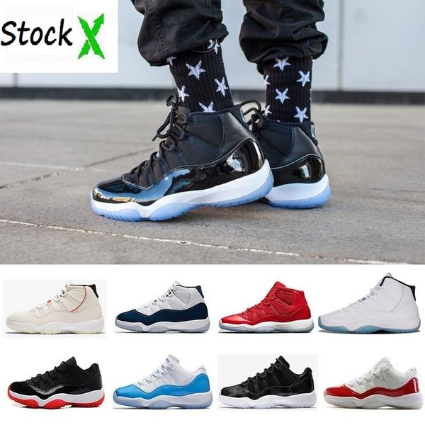 

new 11 high low le men women designer basketball shoes concord 23 45 rose gold bred barons 11s white black grey j11 retro sneakers