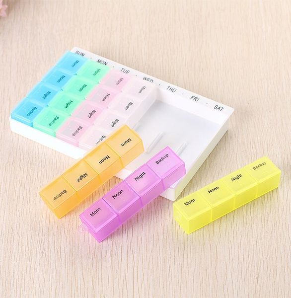 

ящик для хранения еженедельный рецепт 28 слотов лекарственный футляр организатор таблеток 7 дней 4 раза в день утром днем днем ночью