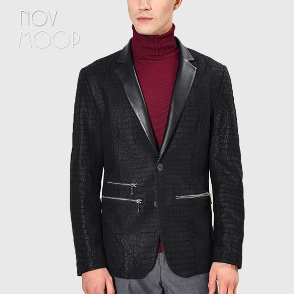 

2018 new men black genuine leather grade lambskin leather suit coat jacket deri ceket jaqueta de couro lt2580 ing