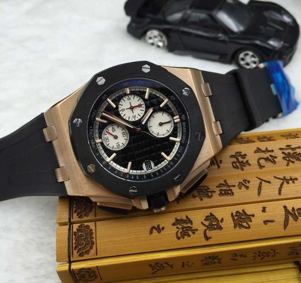 

бесплатная доставка завод поставщик mens luxury 42мм верхнее качество maker японский кварцевый керамический хронограф черный циферблат мужск, Slivery;brown