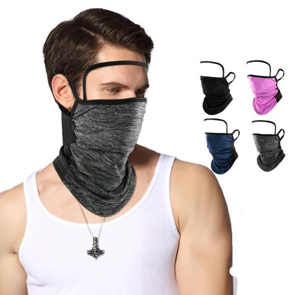 

magic scarf with transparent eye shield bandanas outdoor cycling face masks washable reusable dustproof sunscreen hanging ear mask bwe469