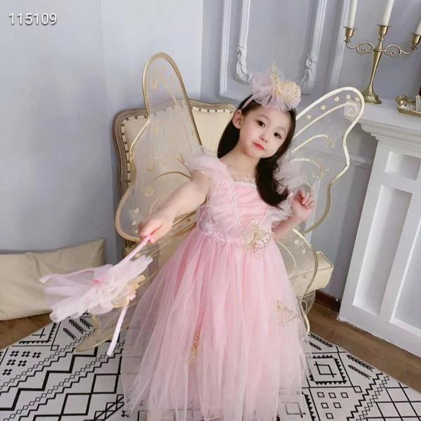 

2020 summer pink mesh princess girl dress for teenager girl birthday party clothing kid wedding dress presale in mid april, Red;yellow