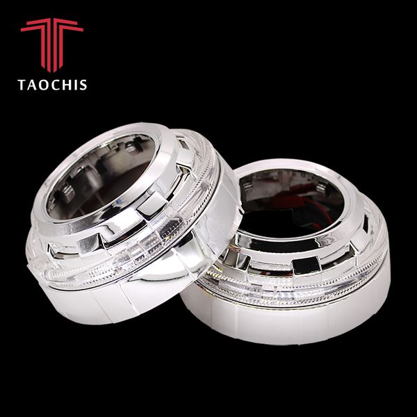 

taochis yt101 3.0 inches bi xenon projector lens shroud led drl car headlights angel eyes white yellow color retrofit