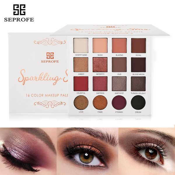 Maquiagem diária Paleta de sombra de Olho Novo 16 cores Seco Molhado Sombra de Olho Shimmer Matte À Prova D 'Água Sombra Dobrável caixa da Sombra