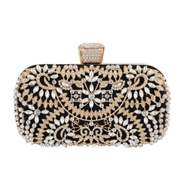 

women flower hollowed out crystal clutch for wedding party 2019 elegant rhinestone evening bag shoulder bag wml99