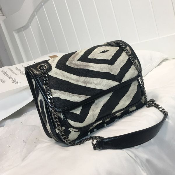 

leopard printed leather bags women 2020 new chain crossbody shoulder bag handbags zebra female satchel bag