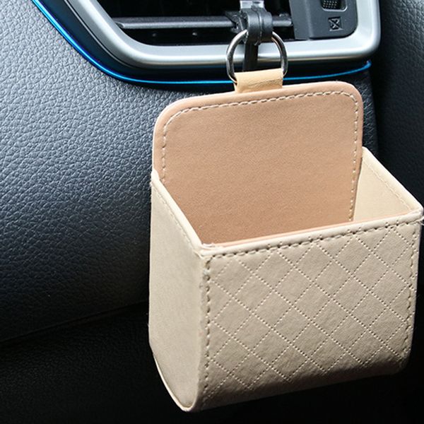 

car auto storage case pu seat back interior air vent tidy organizer cellphone holder pounch box