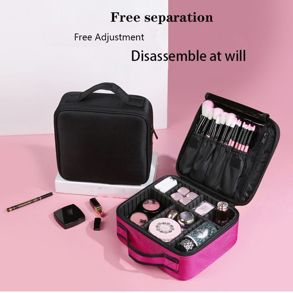 

2020 new multifunction manicure travel toiletries organizer waterproof portable make up bag partition cosmetic case