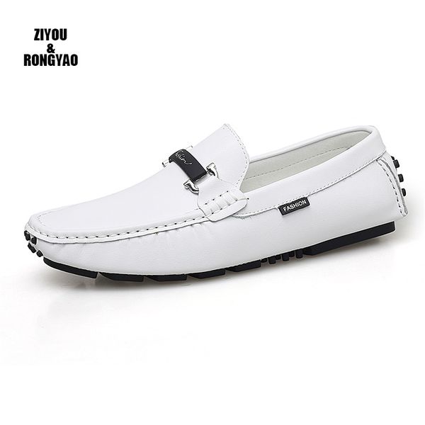 

big size 38~47 men loafers real leather shoes fashion men boat shoes brand casual leather male flat, Black