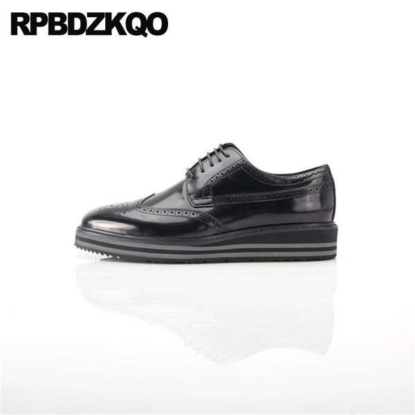

spring shoes wingtip oxfords patent leather platform brogue black latest footwear fashion creepers men british style male brand