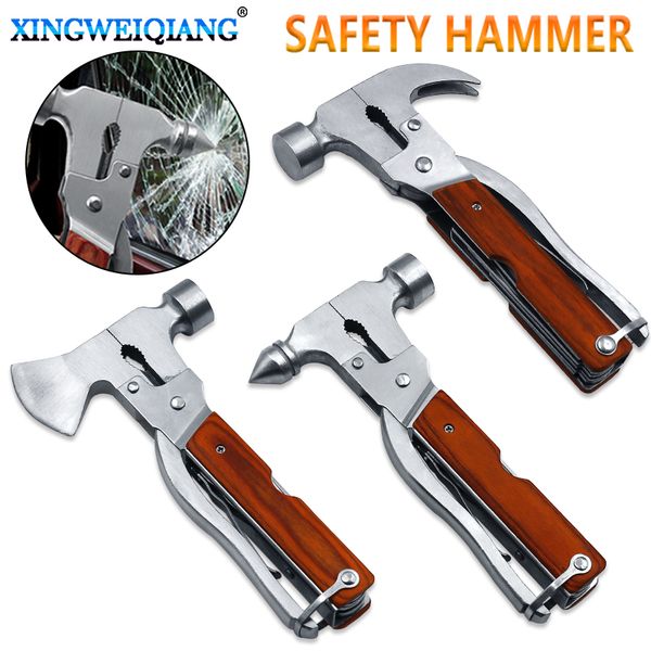 

multifunctional outdoor camping emergency survival tools hatchet hammer pliers knife screwdriver stainless steel