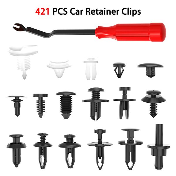

421pcs car body push pin rivet trim panel fastener clip moulding assortment+tool