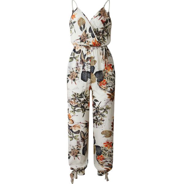 

Spaghetti Strap Jumpsuit Women 2019 Summer Long Pants Floral Jumpsuits Rompers Casual Beach Overalls Female Side Split Playsuit