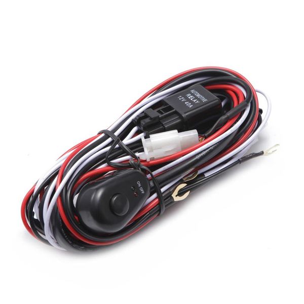 

ecahayaku led work light relay wire harness loom fuse switch 2.5 meter cable suit for connect led work lights/bar light 12v 40a