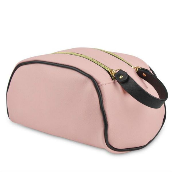 

designer cosmetic bag double zipper large capacity travel waterproof pu wishing bag holiday travel hand bags
